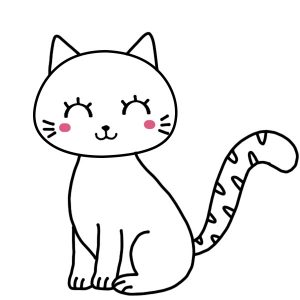 cómo dibujar un gato kawaii