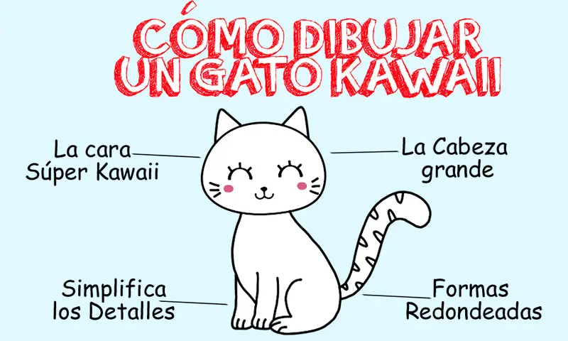 ▷ GATOS KAWAII: Cómo dibujarlos y más de 100 IMÁGENES