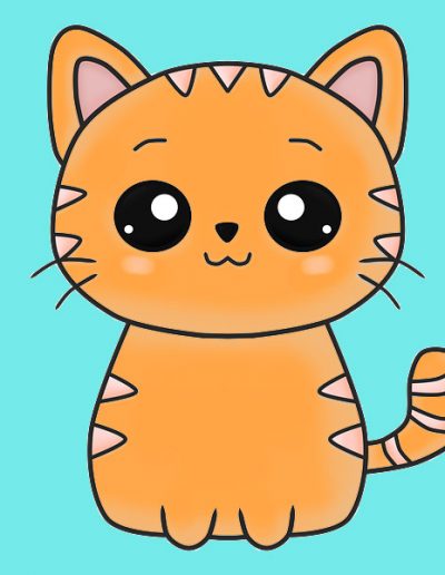 gato kawaii naranja