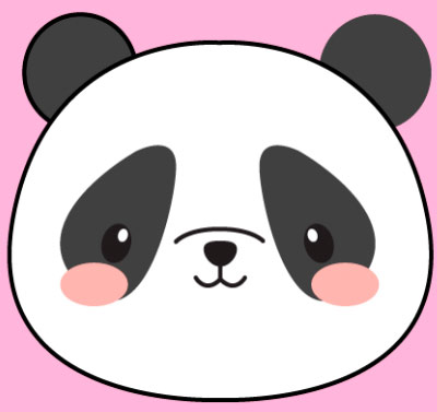Cara panda kawaii