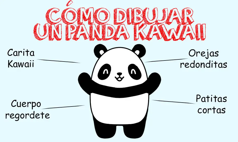 dibujar panda kawaii